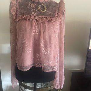 Cropped long sleeve blouse medium